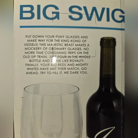 The Big Swig Full Wine Bottle Wine Glass Acrylic - Picture 2 of 4
